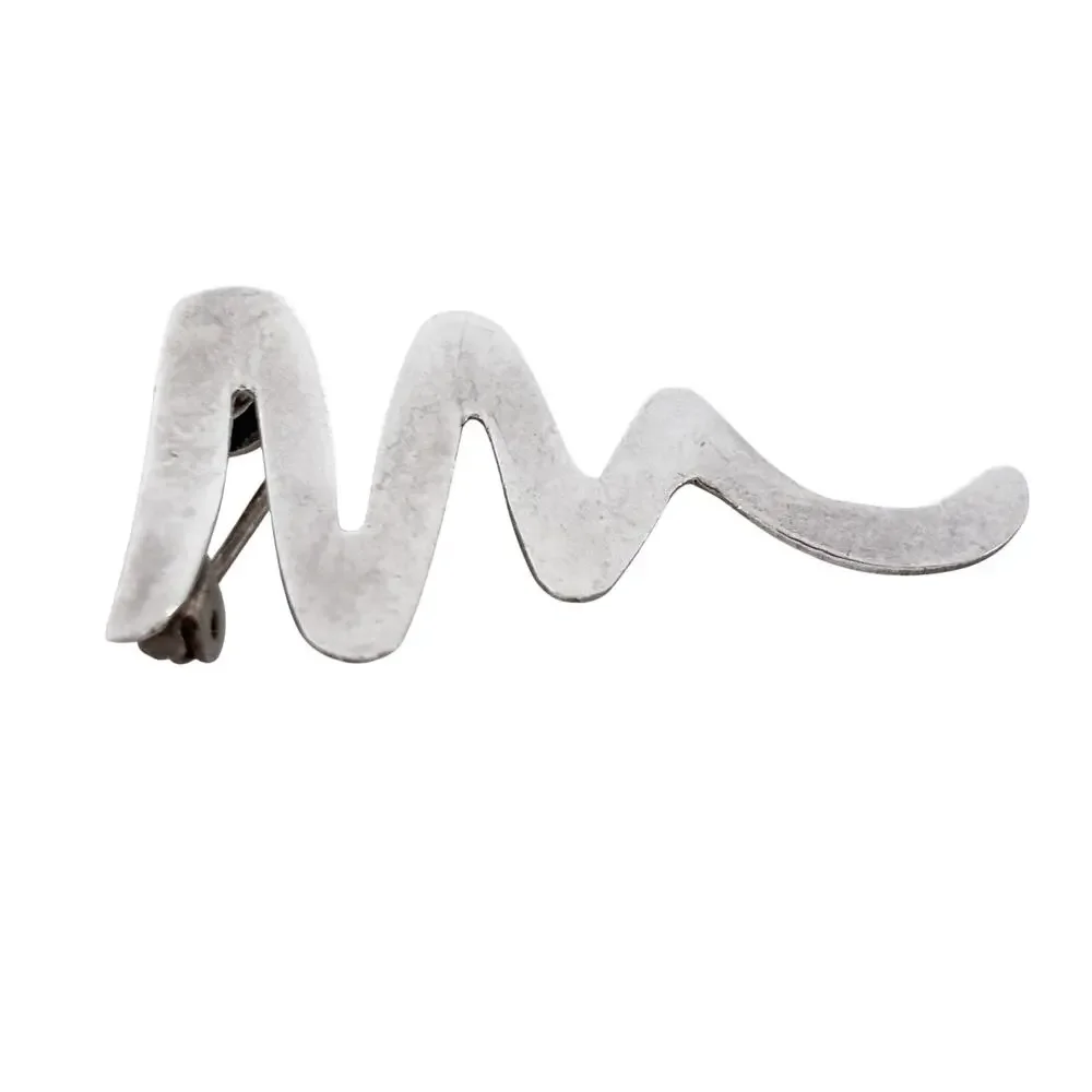 Vintage Sterling Silver 925 Zigzag Brooch